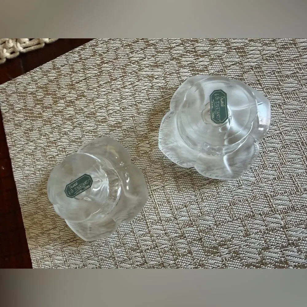 Vintage Gorgeous crystal candleholders J G Durand